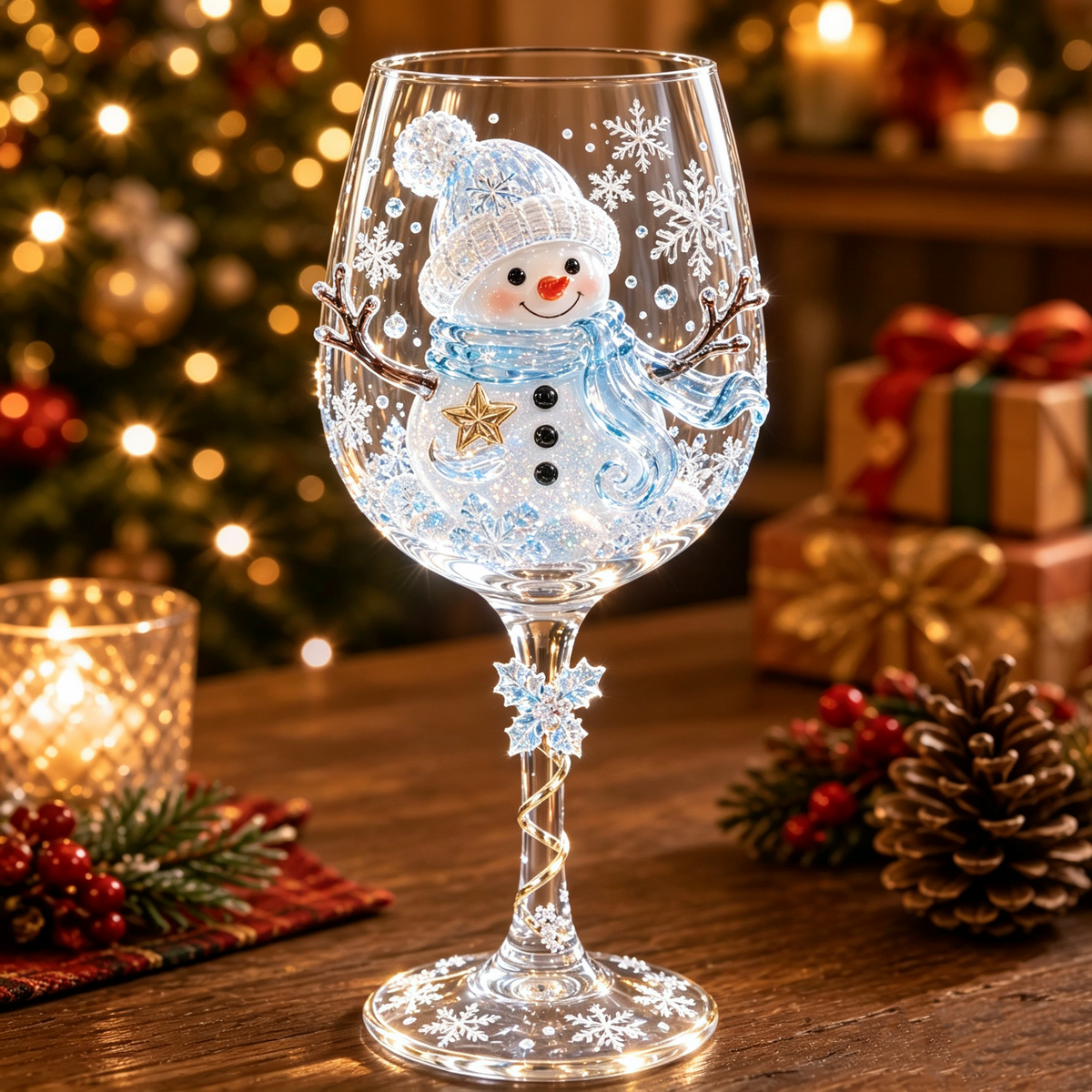 Festisip - Festliche Weihnachts-Weingläser mit Dekor