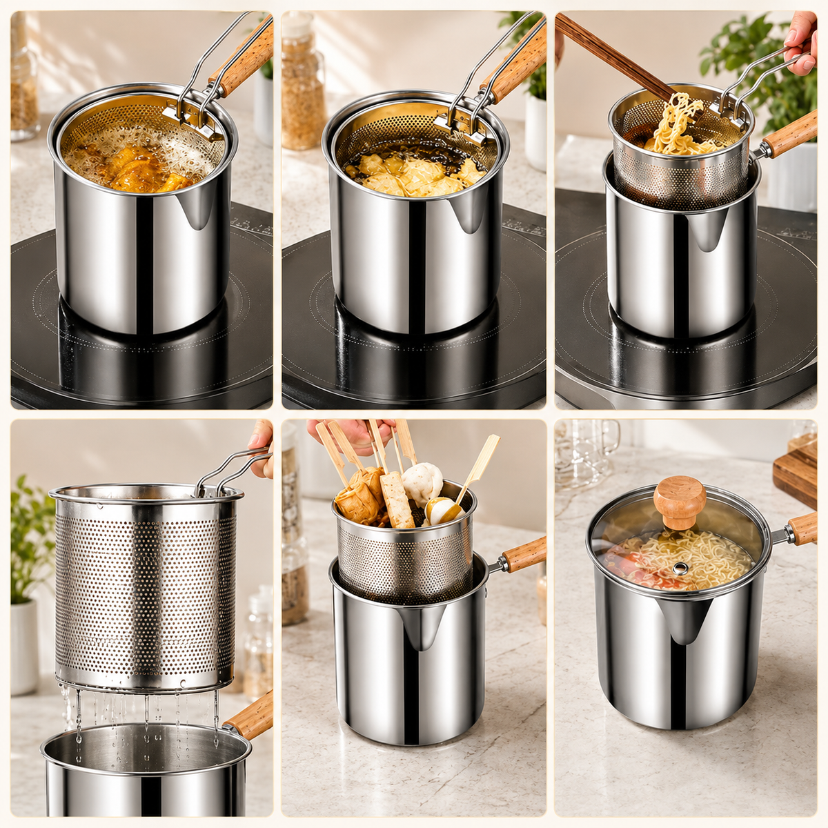 Snackfry - Kompakte Edelstahl-Fritteuse mit Frittierkorb