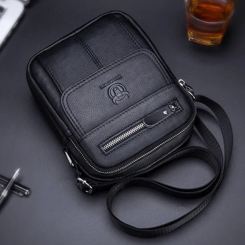 Evander – Schultertasche mit verstellbaren Riemen und mehreren Reißverschlusstaschen