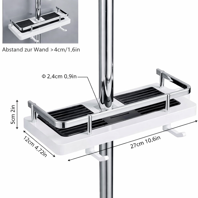 Verstellbares Duschregal ohne Bohren mit rostfreiem Design