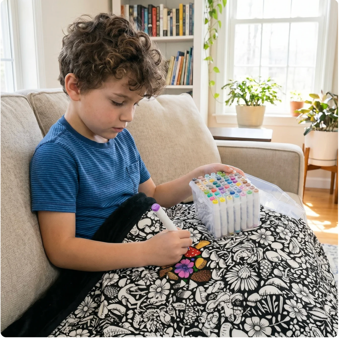 Colorcraft - Inkleurbare Decke mit Kreativen Mustern