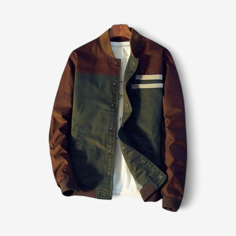 Bryan – Gestreifte Bomberjacke mit Langärmeln und Taschen