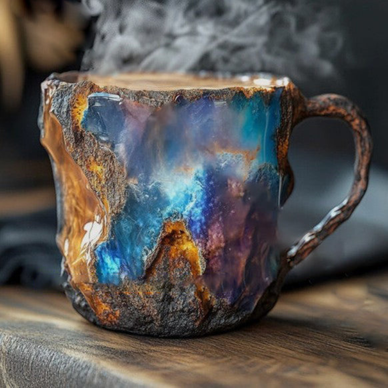 Kristall Kaffee Tasse mit einzigartigem Mineral Design