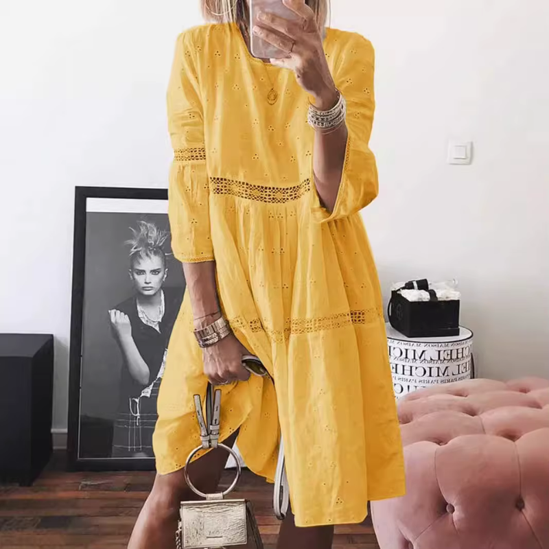 Spitzenkleid für Damen mit gestickten Details