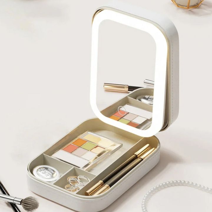 Kosmetikkoffer mit LED-Spiegel & Organizer