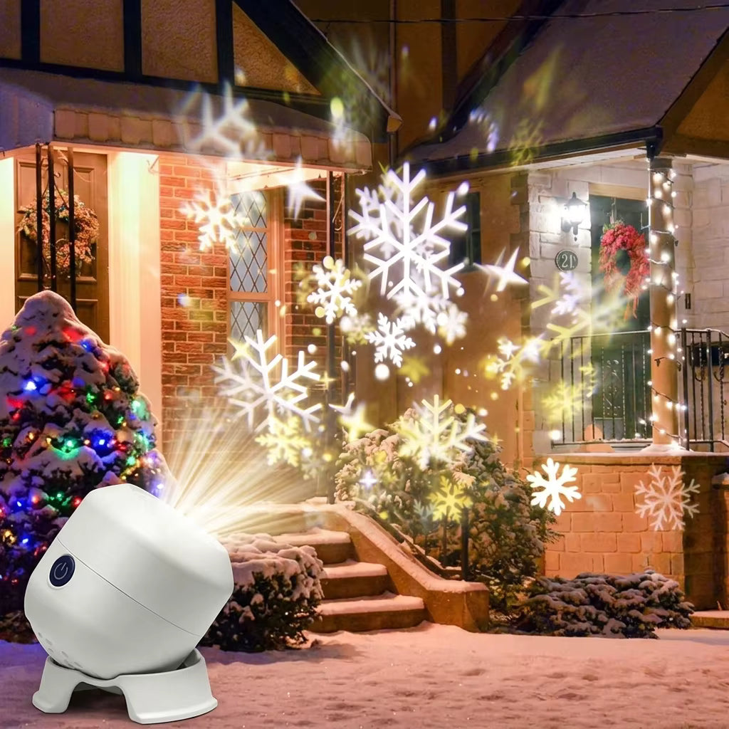 Yulebeam - Weihnachts-Projektorlicht mit 360° Schneeflockenprojektion
