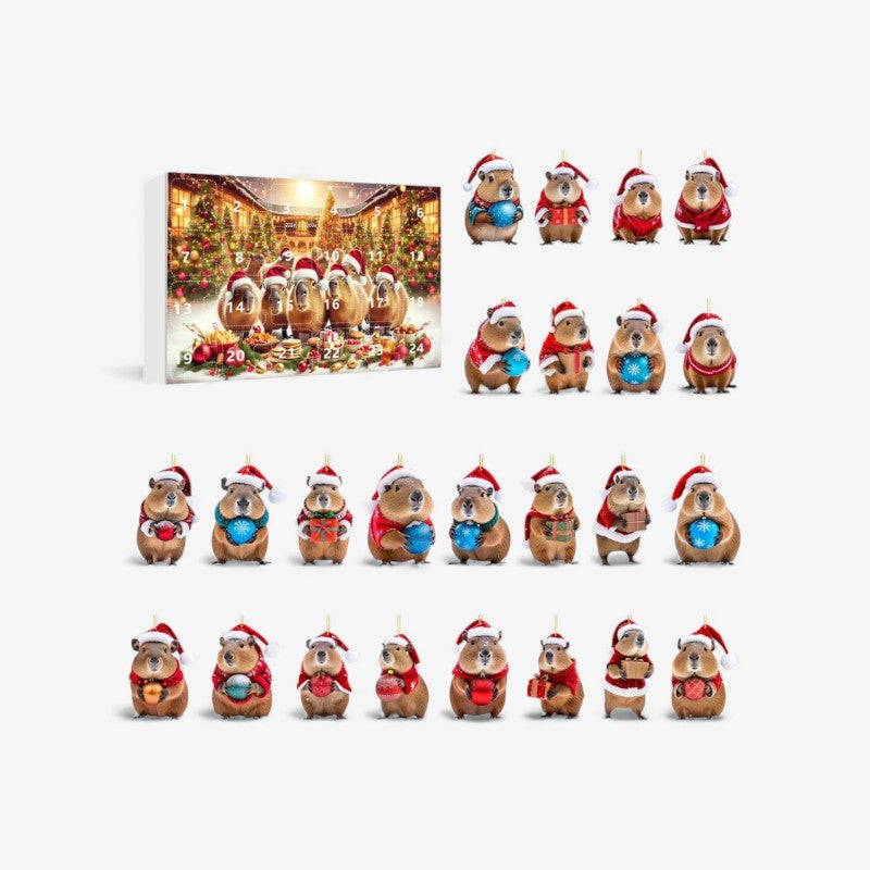 CapyNoel - Adventskalender mit Capybara-Figuren für Weihnachten
