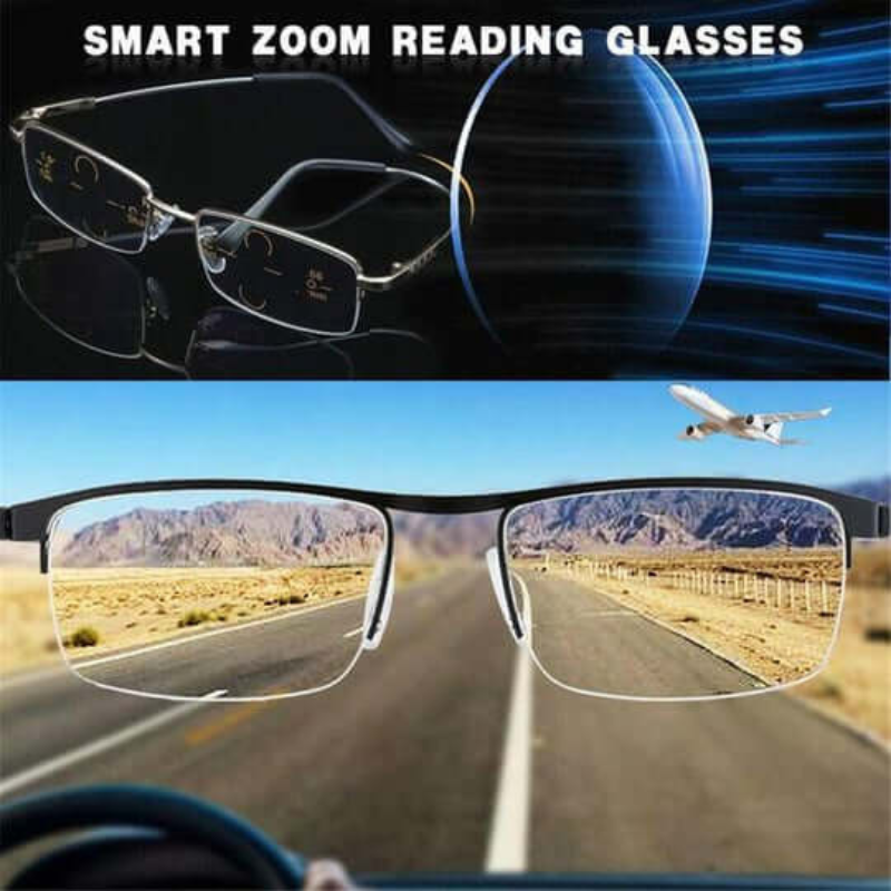 Gleitsichtbrille mit automatischer Sehfeldanpassung und Blaufilter