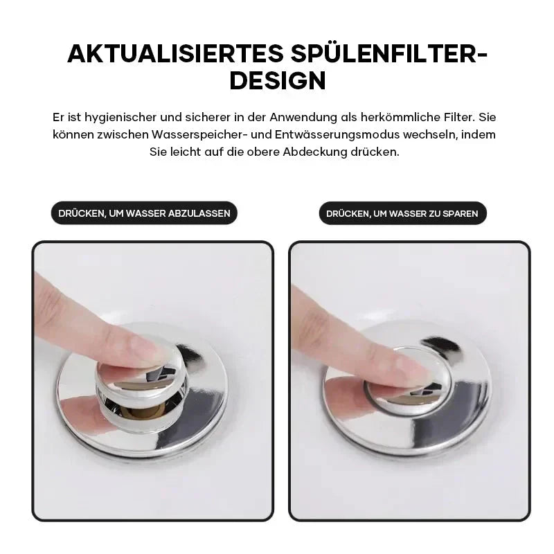 Abflussfilter Edelstahl mit Haarfänger & Geruchsverschluss