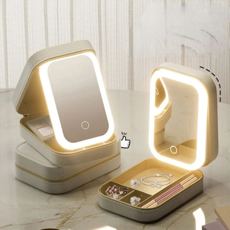 Kosmetikkoffer mit LED-Spiegel & Organizer