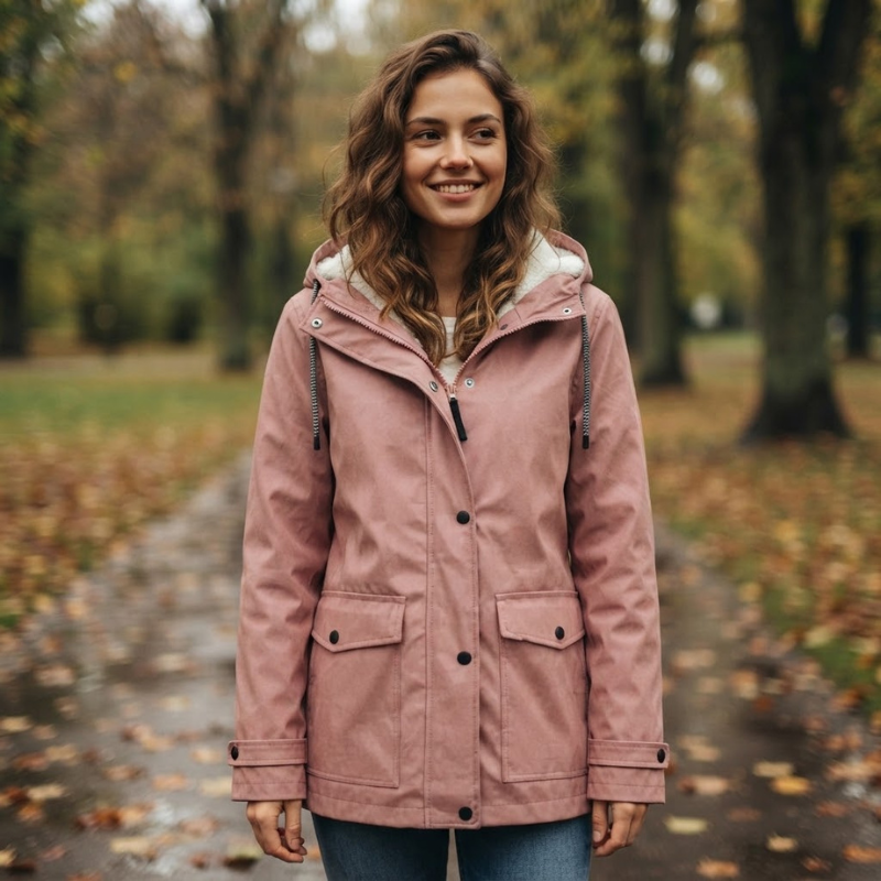 Rainlyn - Damenmantel mit Kapuze und wasserabweisendem Design