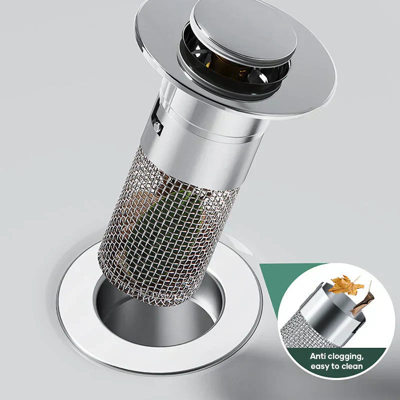 Abflussfilter Edelstahl mit Haarfänger & Geruchsverschluss