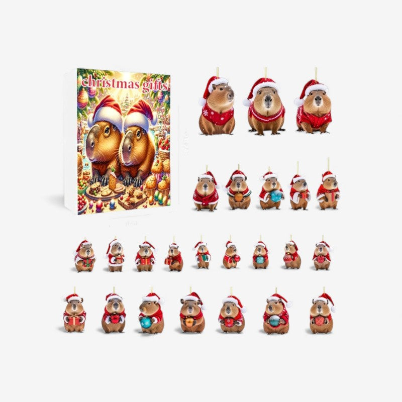 CapyNoel - Adventskalender mit Capybara-Figuren für Weihnachten