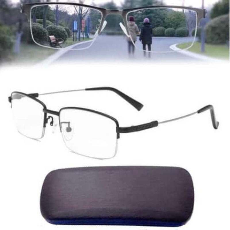 Gleitsichtbrille mit automatischer Sehfeldanpassung und Blaufilter