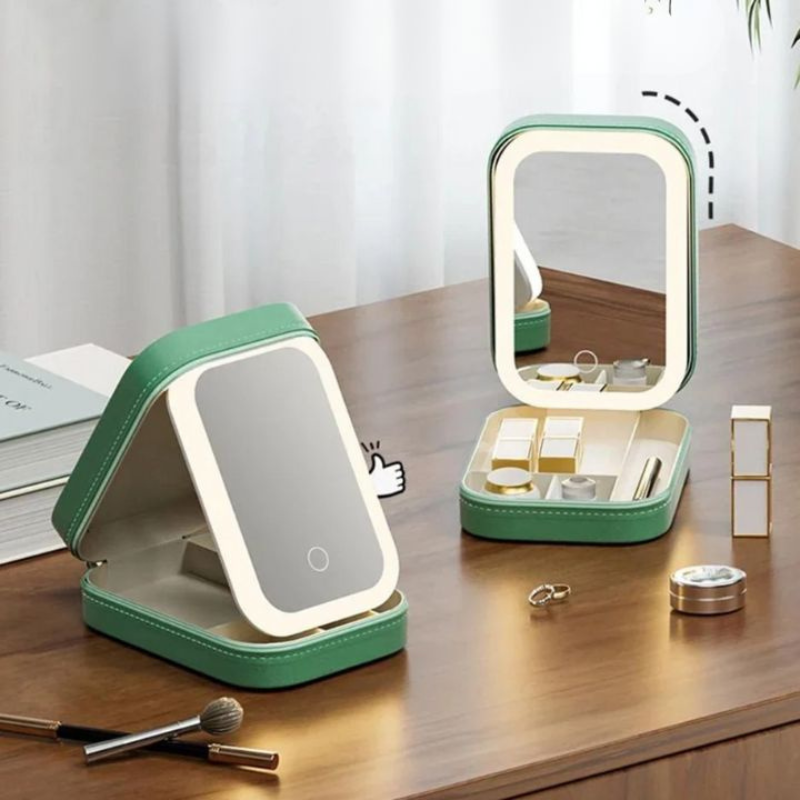 Kosmetikkoffer mit LED-Spiegel & Organizer