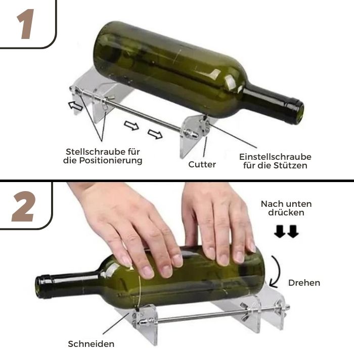 Glazix - Glasflaschenschneider für kreative Handarbeiten