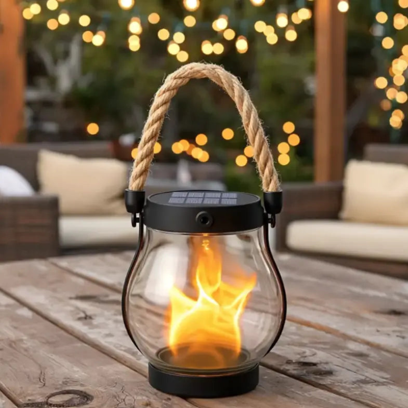 Solar Gartenlaterne mit Flammeneffekt
