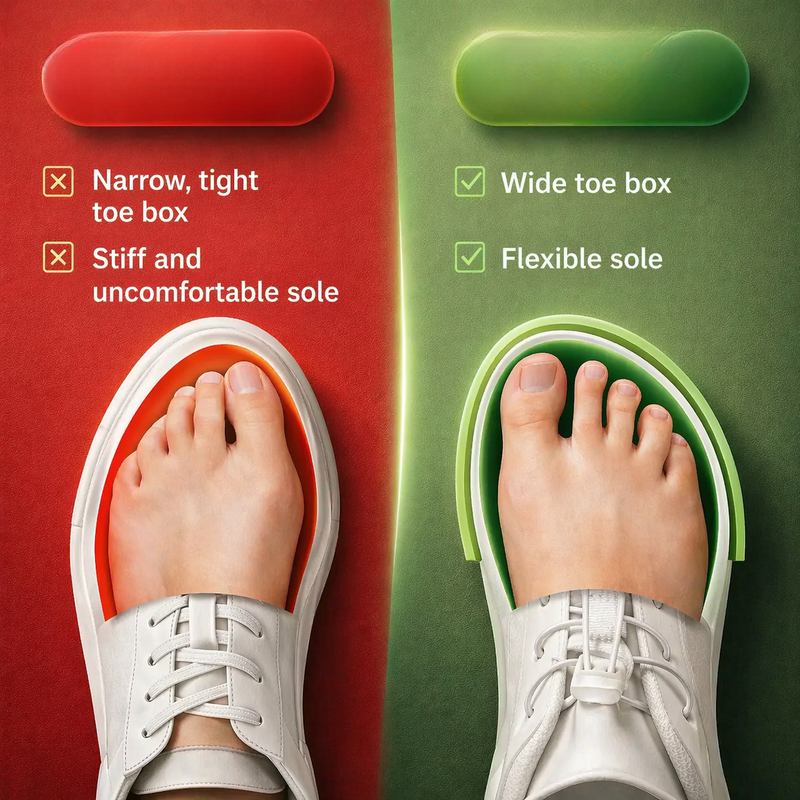 Orthopädische Schuhe mit breiter Zehenbox