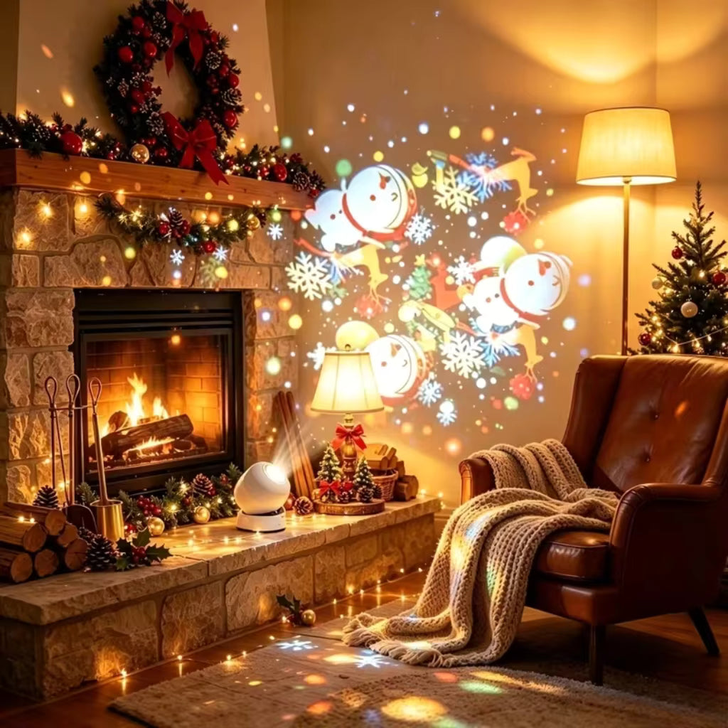 Yulebeam - Weihnachts-Projektorlicht mit 360° Schneeflockenprojektion