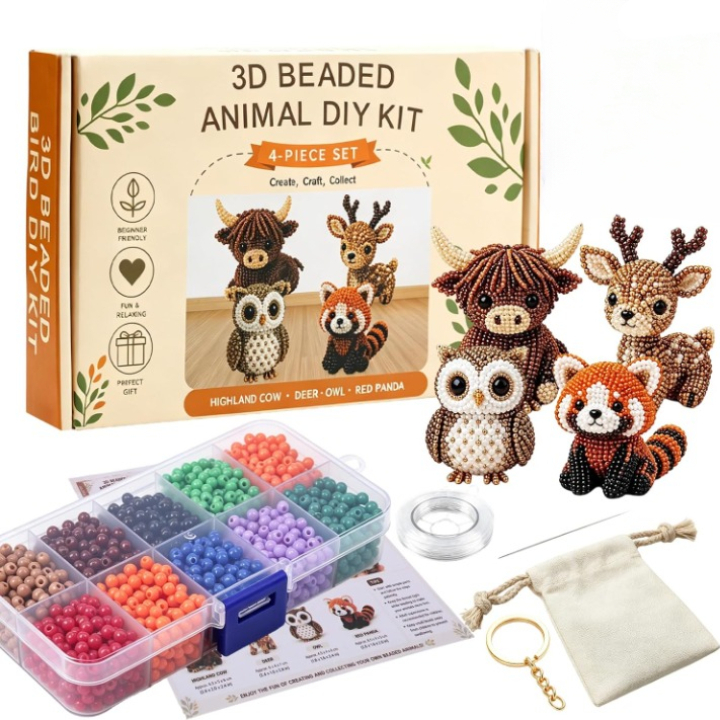 Beadbeast - 3D-Bastelset für Tiere mit Perlen und Anleitung