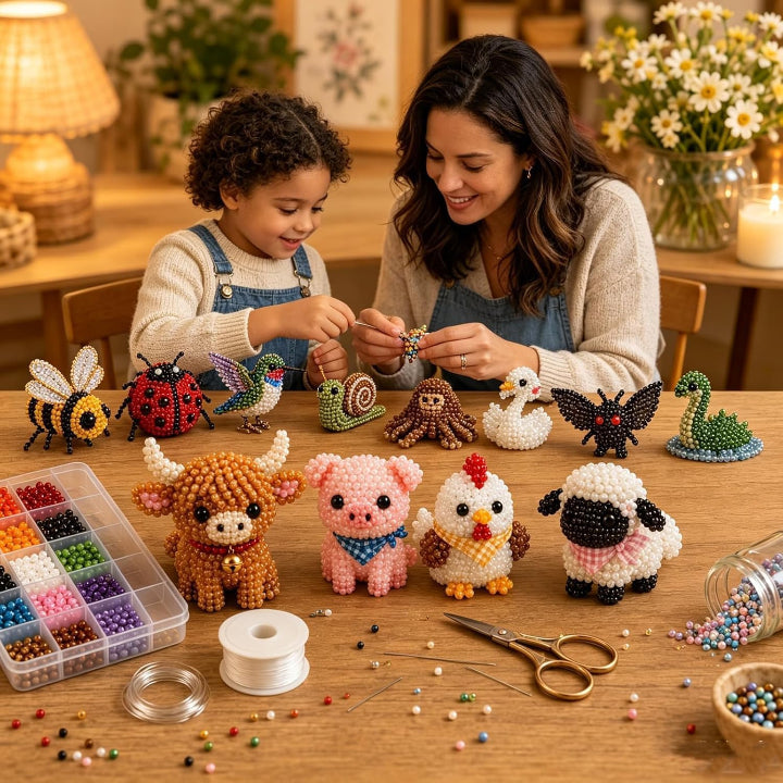 Beadbeast - 3D-Bastelset für Tiere mit Perlen und Anleitung