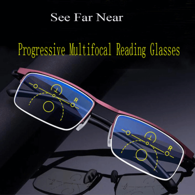 Gleitsichtbrille mit automatischer Sehfeldanpassung und Blaufilter