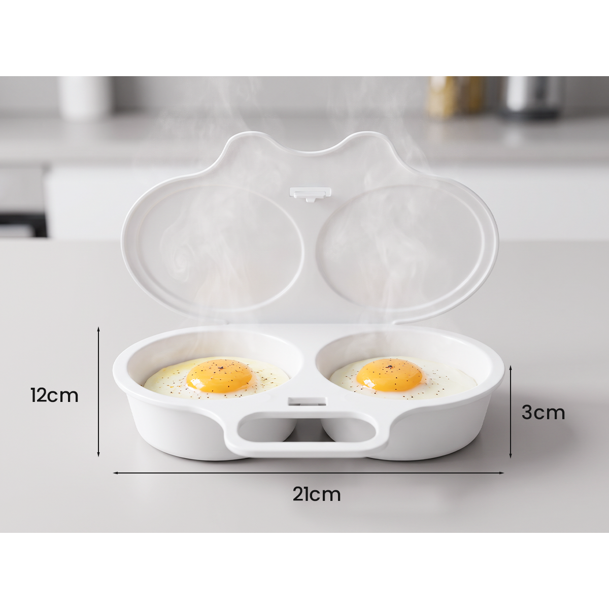 Eggzap - Mikrowellen-Eierkocher für zwei Eier
