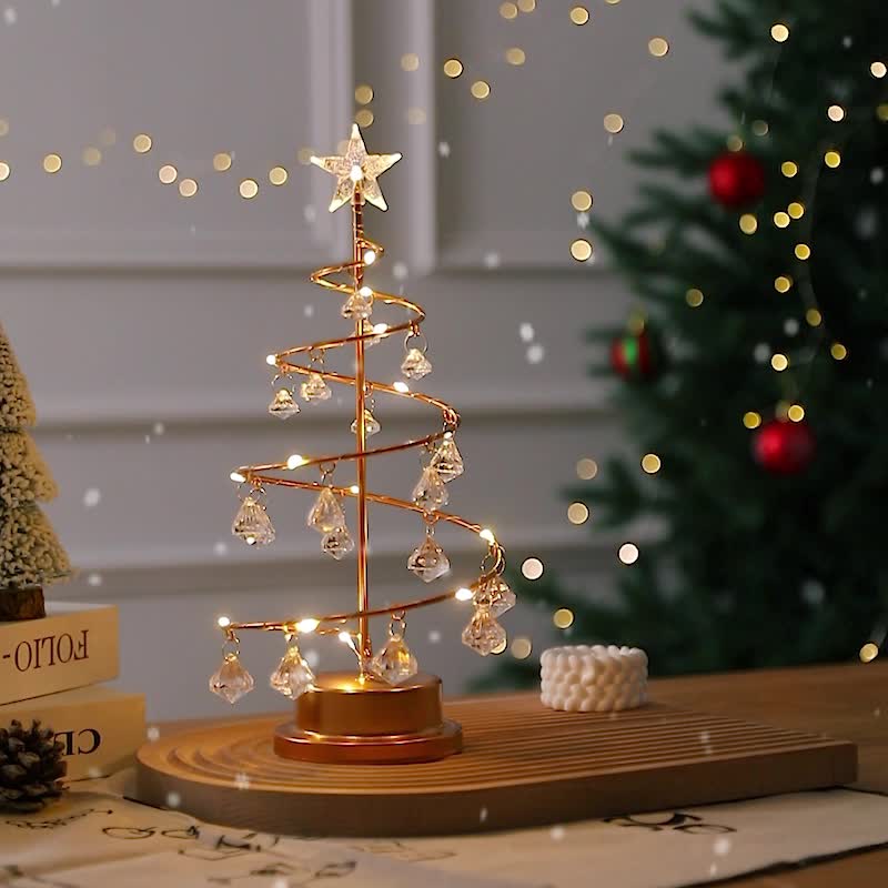 Twinkspire - Beleuchteter Deko-Baum in Spiralform mit Kristallanhängern