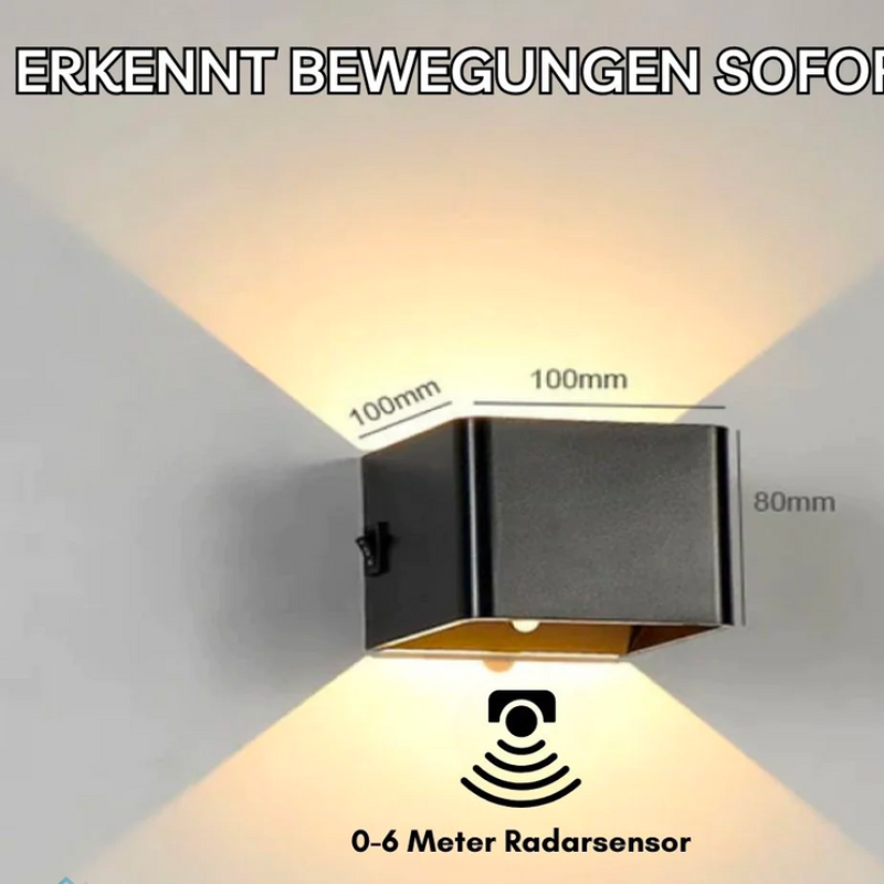 Kabellose LED Wandlampe mit Bewegungsmelder und warmem Licht