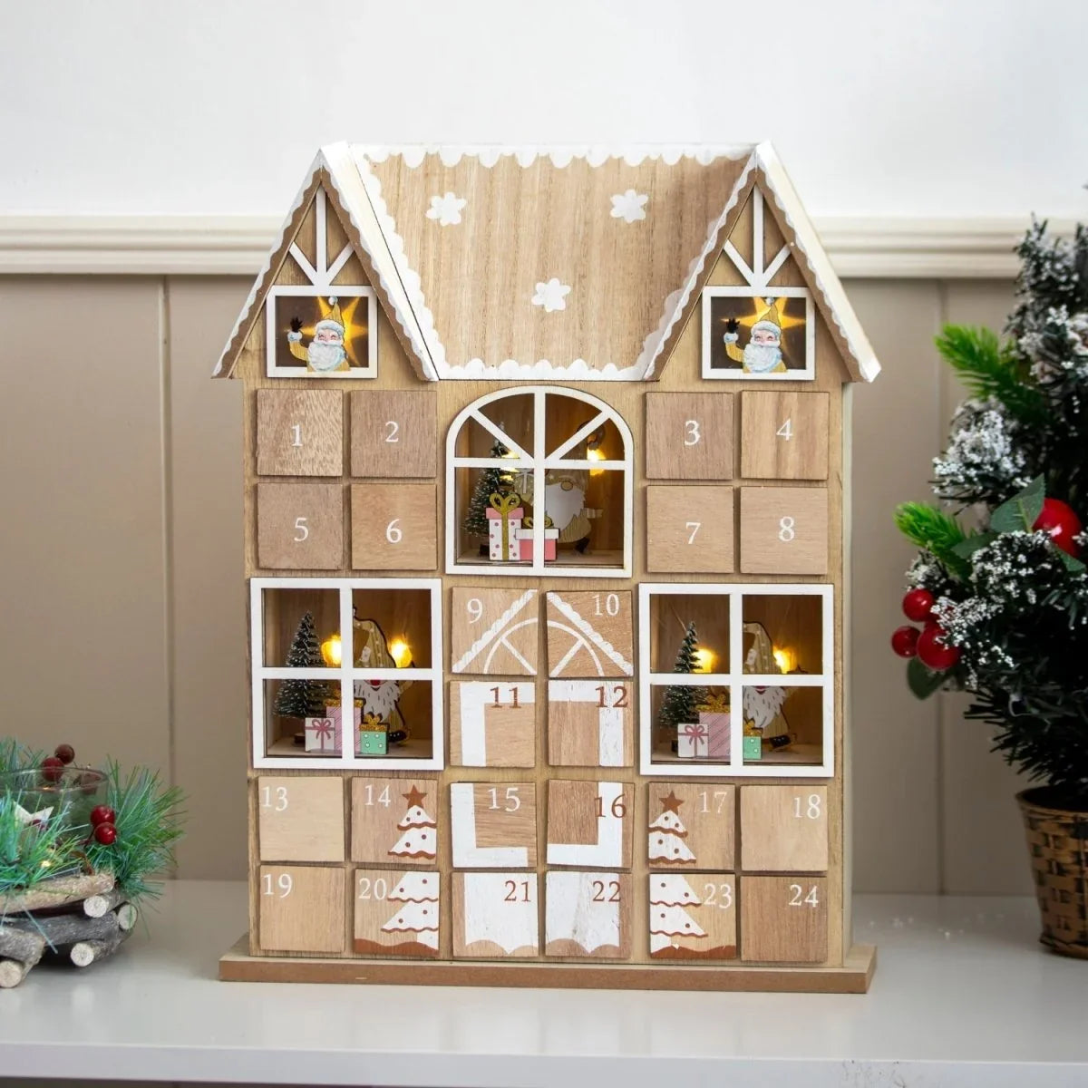Yulewood - Adventskalender aus Holz mit LED-Beleuchtung