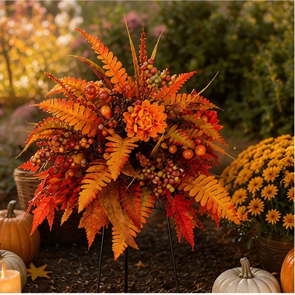 Fallpetal - Herbstliches Dekorations-Blumenarrangement für Innen und Außen