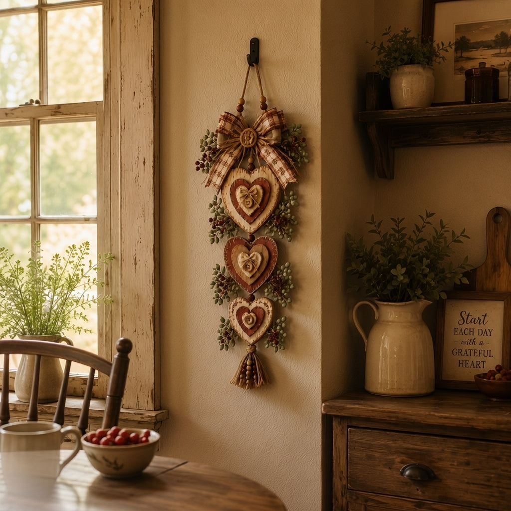 Heartglow - Vintage Hängedekoration mit Herzdesign und LED-Licht