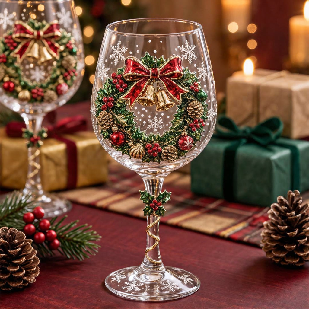 Festisip - Festliche Weihnachts-Weingläser mit Dekor