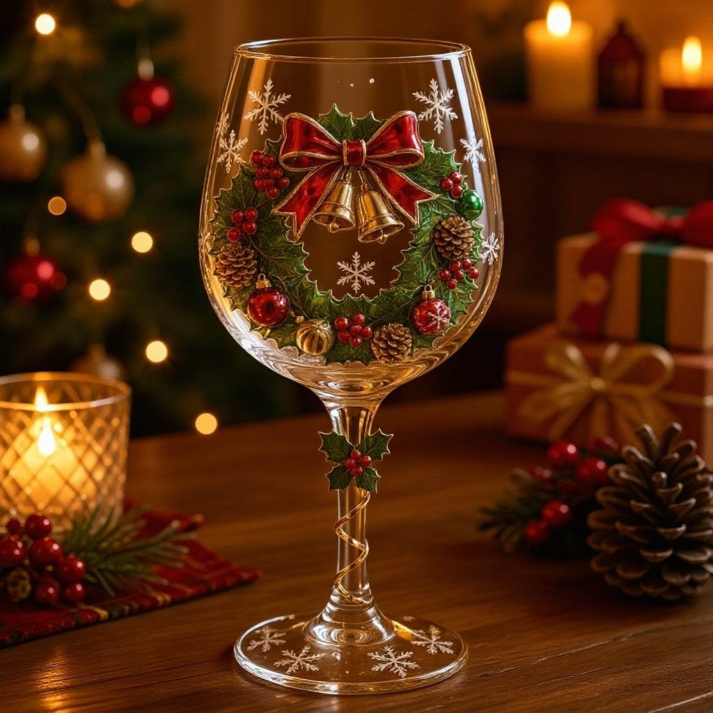 Festisip - Festliche Weihnachts-Weingläser mit Dekor