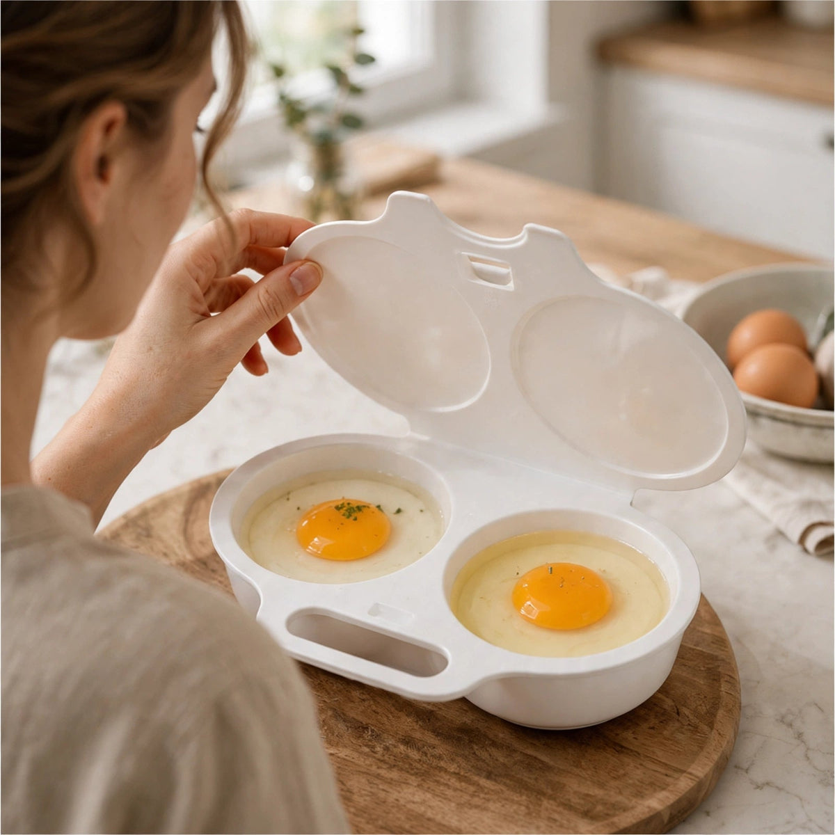 Eggzap - Mikrowellen-Eierkocher für zwei Eier