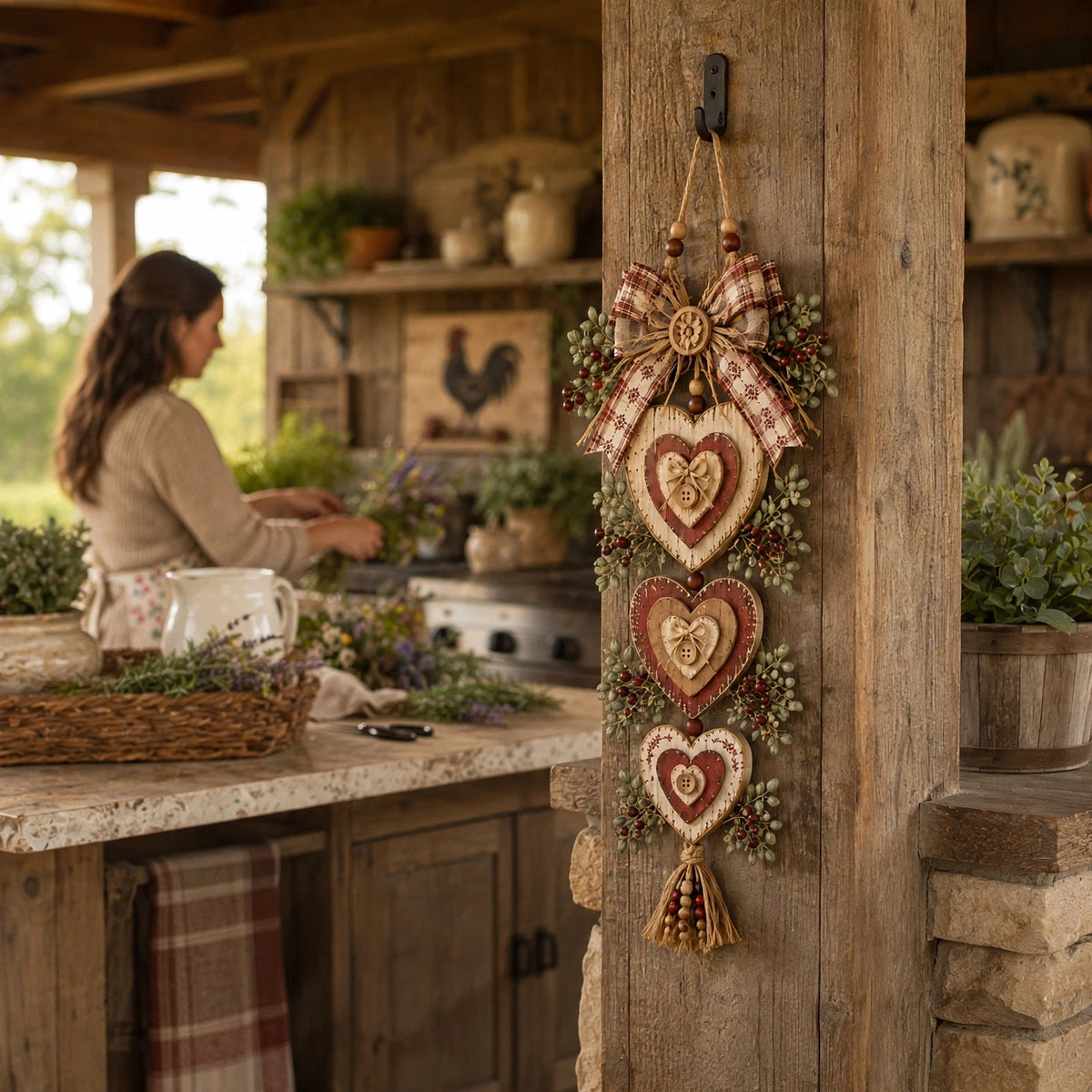 Heartglow - Vintage Hängedekoration mit Herzdesign und LED-Licht