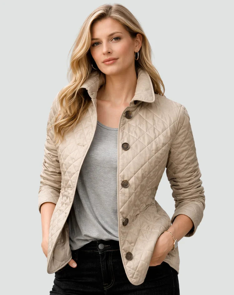 Quiltline - Steppjacke mit Kragen und Knopfverschluss