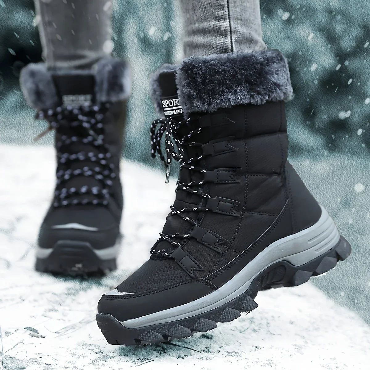Solelyn - Damen-Winterstiefel mit Profilsohle