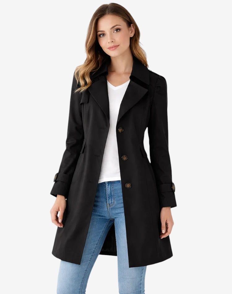 Fitcoat - Taillierter Trenchcoat mit Reverskragen
