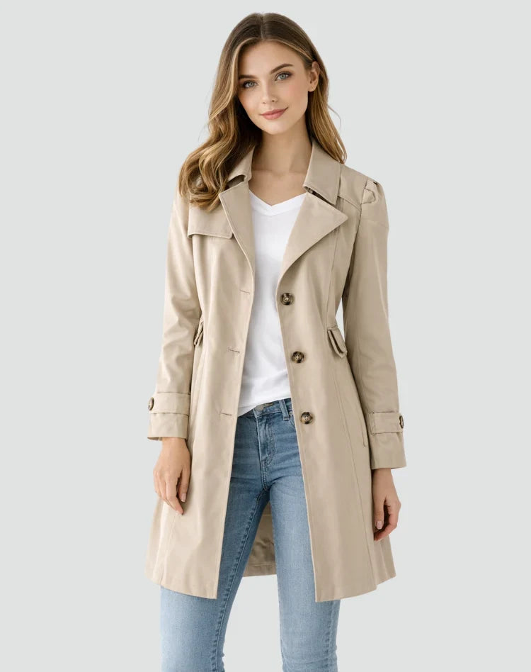 Fitcoat - Taillierter Trenchcoat mit Reverskragen