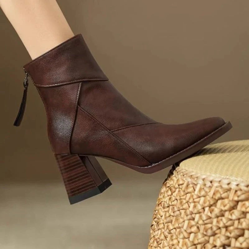 Zipnex - Stiefeletten Mit Eckige Spitze