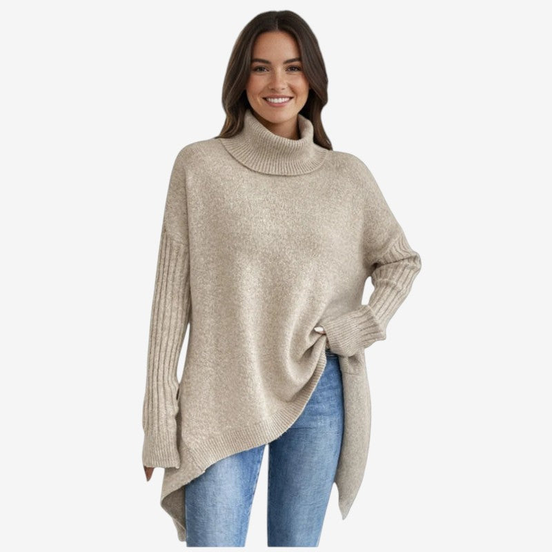 Necklyn - Damen-Pullover mit Rollkragen und verlängertem Rücken
