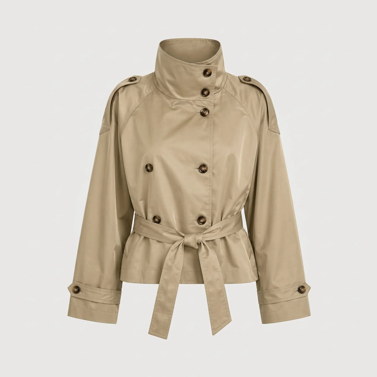 Trenchrex - Damen-Trenchcoat mit Doppelknopfverschluss und Bindegürtel
