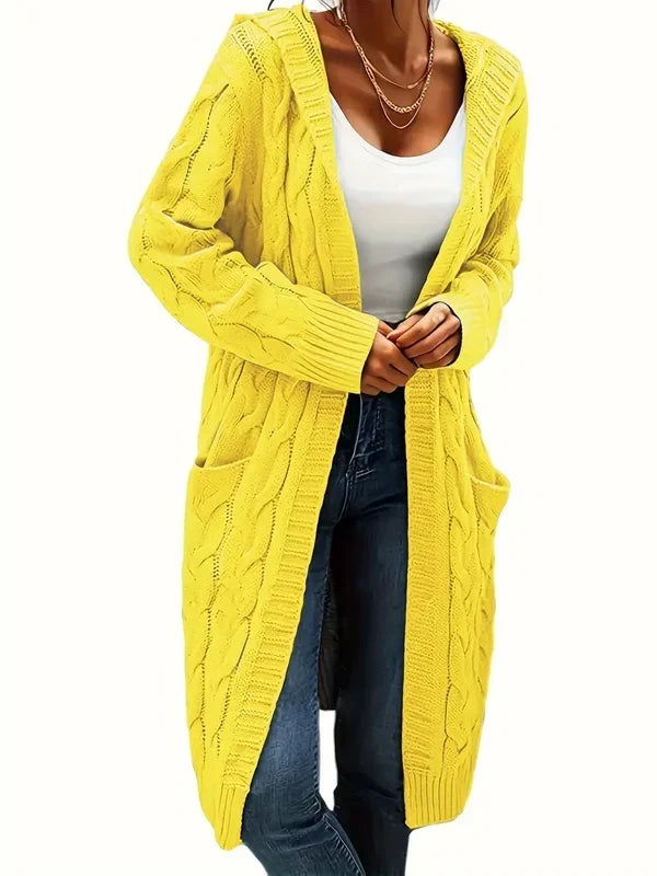 Stitchvest - Strickjacke ohne Kragen mit integrierter Tasche