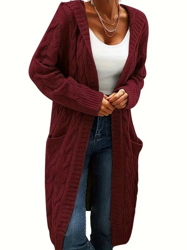 Stitchvest - Strickjacke ohne Kragen mit integrierter Tasche