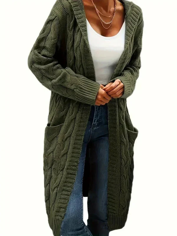 Stitchvest - Strickjacke ohne Kragen mit integrierter Tasche