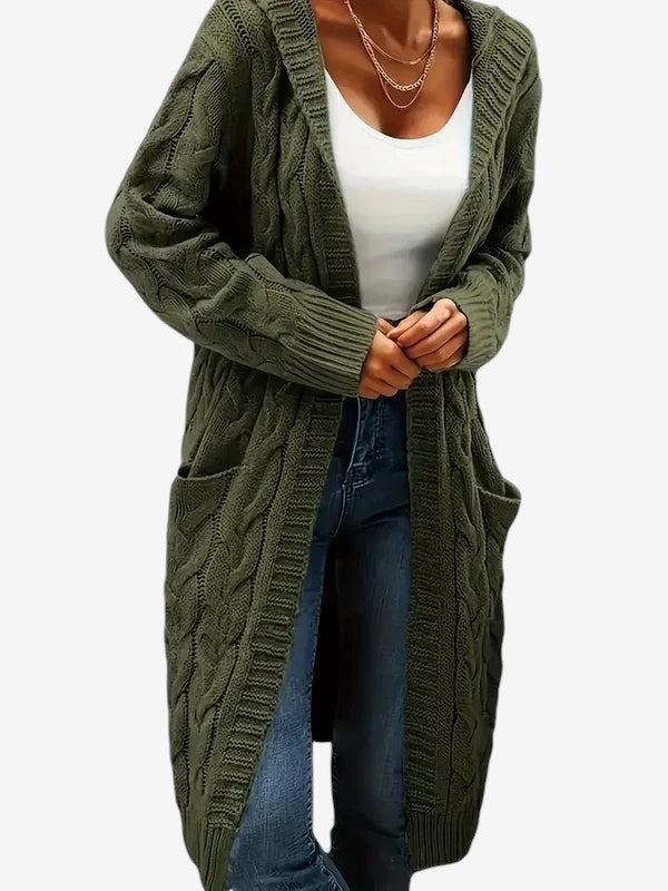Stitchvest - Strickjacke ohne Kragen mit integrierter Tasche