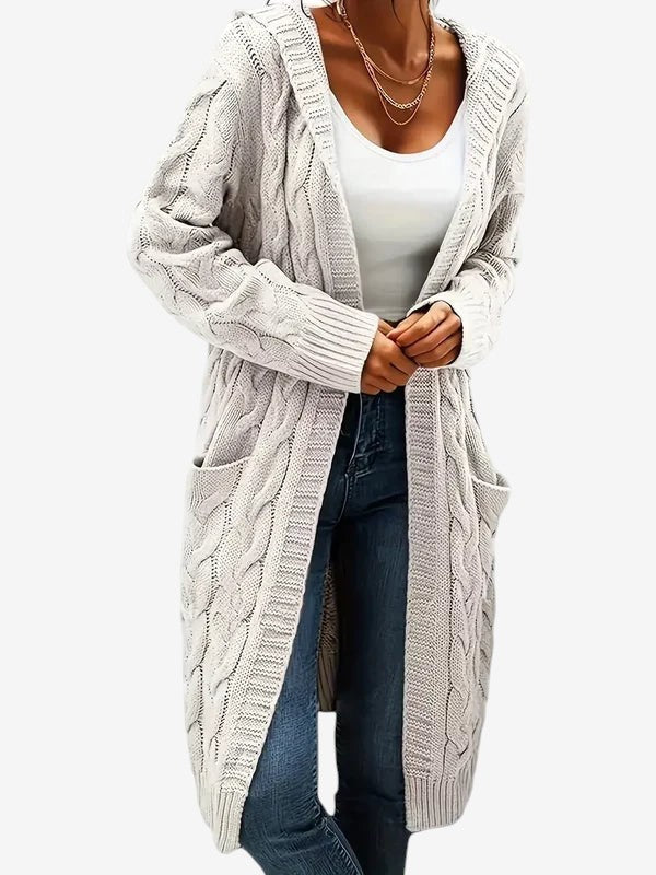 Stitchvest - Strickjacke ohne Kragen mit integrierter Tasche
