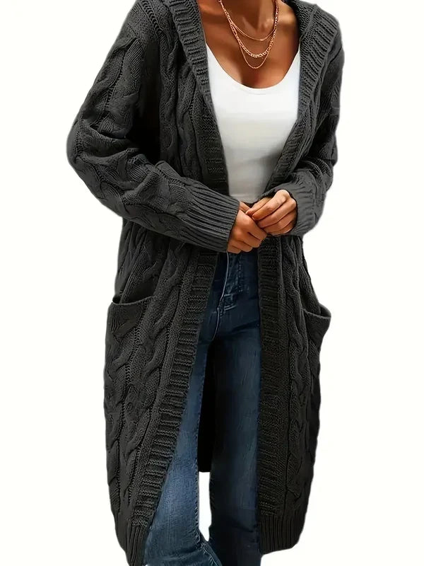 Stitchvest - Strickjacke ohne Kragen mit integrierter Tasche