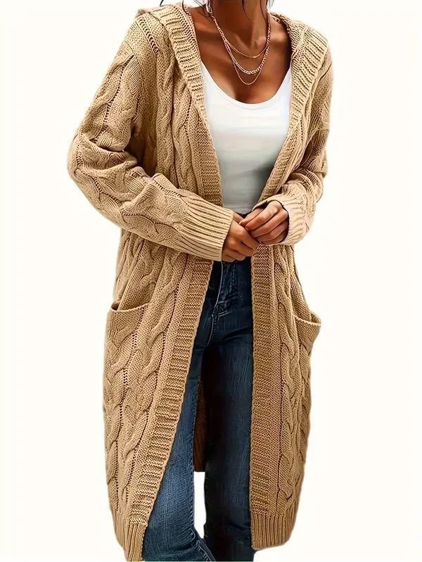 Stitchvest - Strickjacke ohne Kragen mit integrierter Tasche